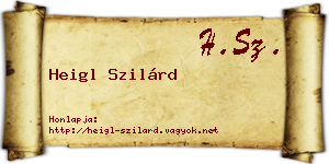 Heigl Szilárd névjegykártya